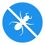 ant logo blue